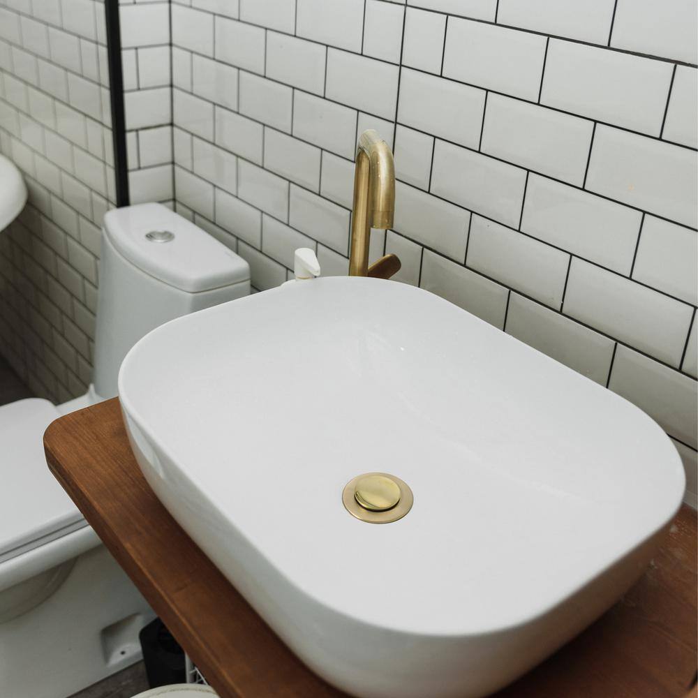 1.4 in. Polished Brass Plastic Replacement Pop-Up Stopper