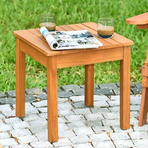Natural Square Solid Wood Outdoor Coffee Bistro Table