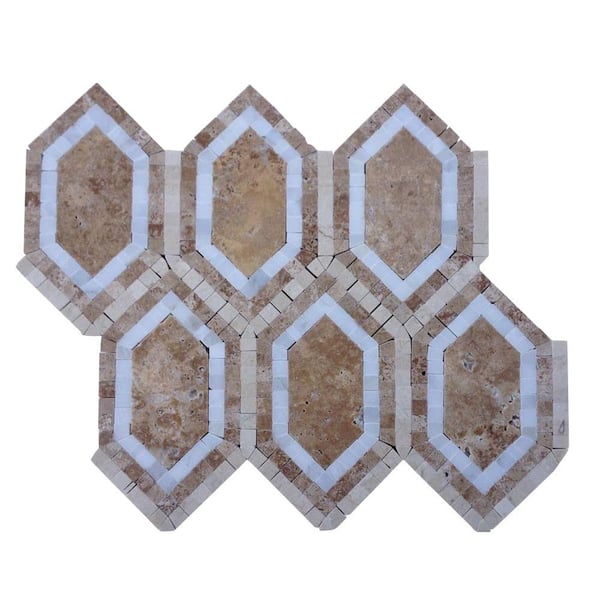 Ivy Hill Tile Infinite Travertine Polished Marble Tile - 3 in. x 6 in. Tile Sample