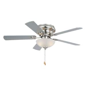 Expo 42 in. Indoor Flush Mount Satin Nickel Ceiling Fan WITH LED Light Kit