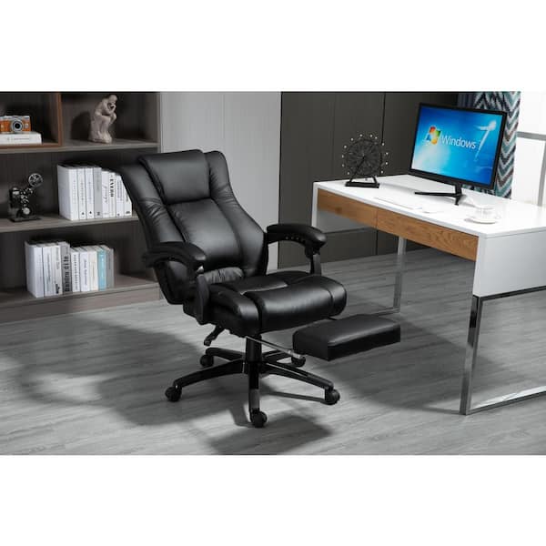 Vinsetto White, Big and Tall Executive Office Chair 400 lbs. Computer Desk  Chair with High Back PU Leather Ergonomic Upholstery 921-470WT - The Home  Depot