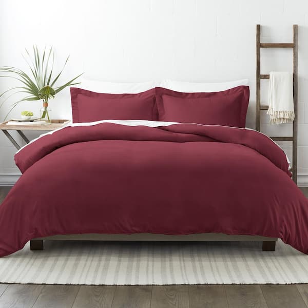 Becky Cameron Performance Burgundy Twin 3-Piece Duvet Cover Set