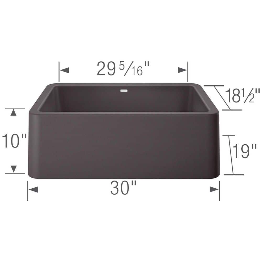 Cinder Granite Composite 30" Farmhouse Apron-Front Sink
