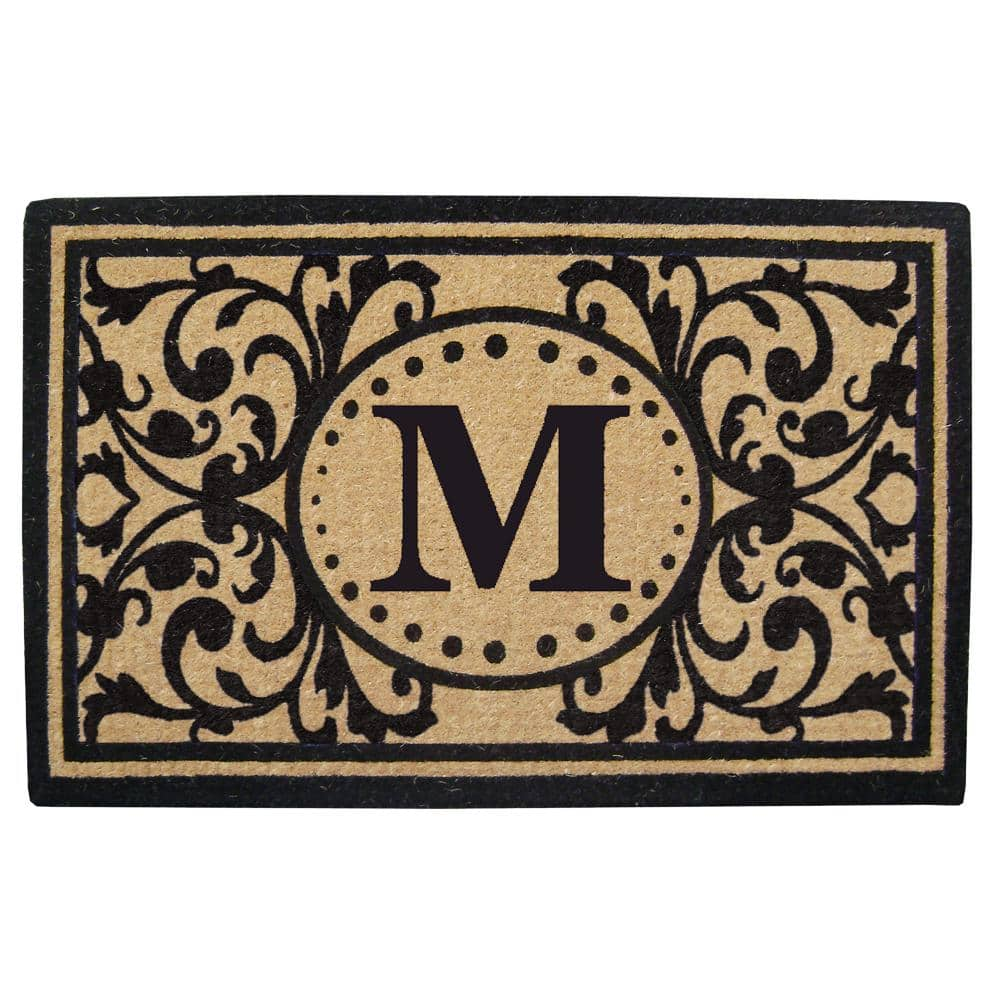 Nedia Home Heritage 30 in. x 48 in. Heavy Duty Coir Monogrammed M Door ...