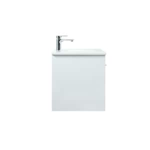 Timeless Home 36 in. W Single Bath Vanity in White with Engineered Stone Vanity Top in Ivory with White Basin