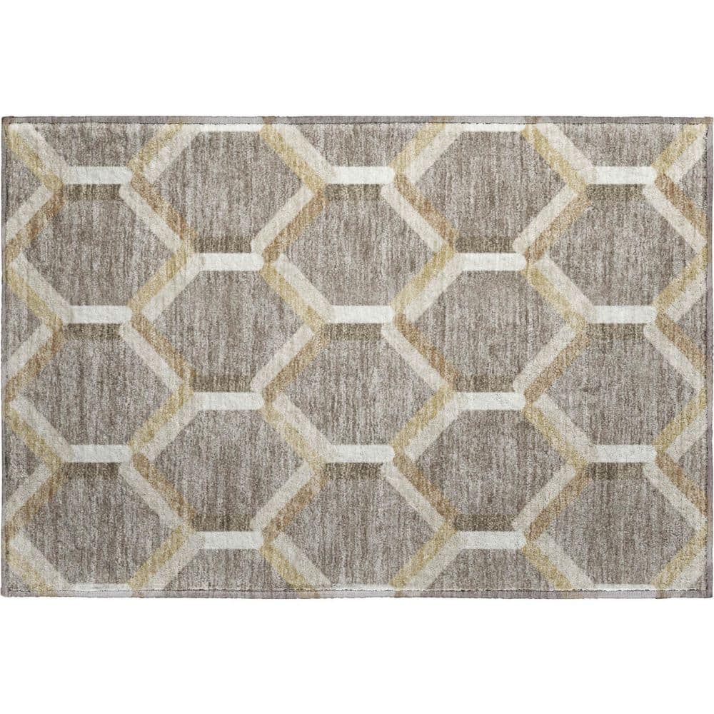 Mayfield Premium Machine Washable Abstract AMF2343 Taupe 3 ft. x 4 ft. Area Rug price history on PriceWatchPro