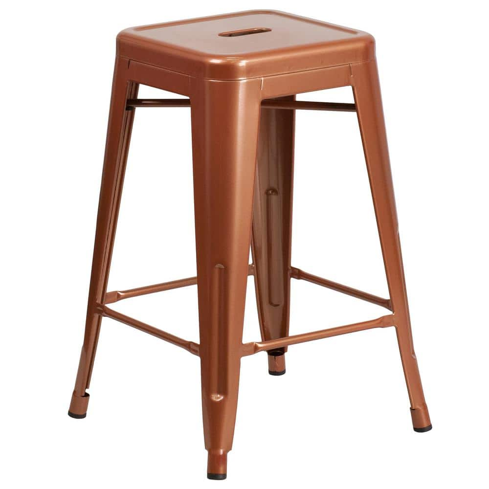 Flash Furniture 24 In Copper Bar Stool Etbt350324poc The Home Depot