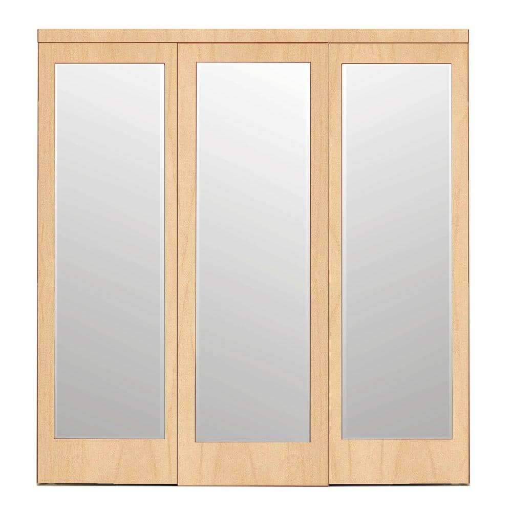 108 in. x 84 in. Mir-Mel Mirror Stain Grade Maple Solid Core MDF Interior Closet Sliding Door with Matching Trim price history on PriceWatchPro