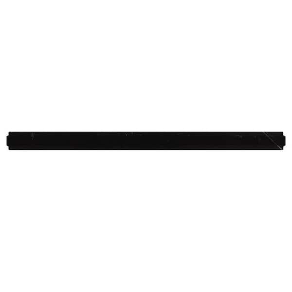 Grandis 0.8 in. x 12 in. Black Marble Polished Pencil Liner Tile Trim (0.667 sq. ft./case) (10-pack)