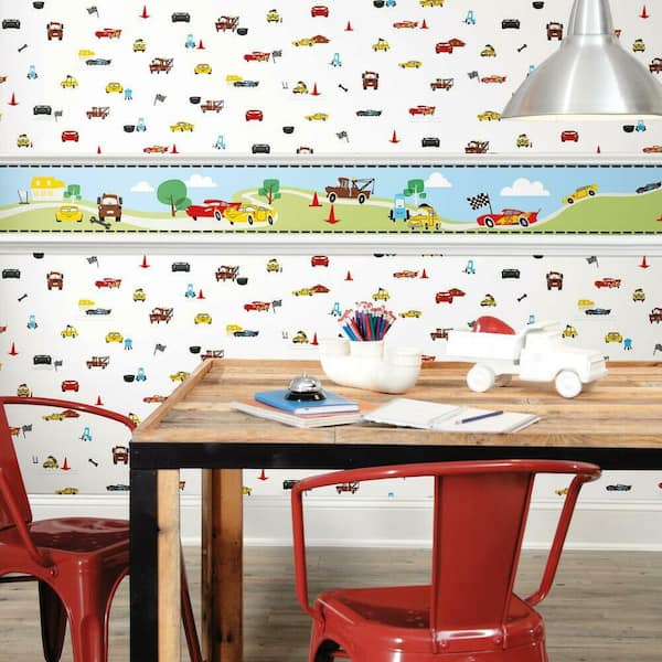 56 sq. ft. Disney and Pixar Cars Racing Spot Wallpaper