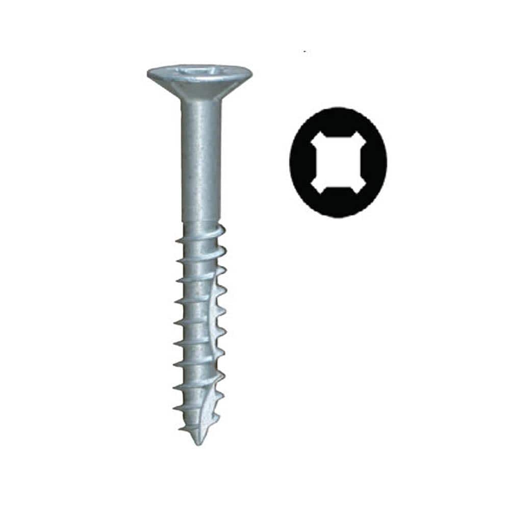 #8 x 1-1/4 in. Zinc Phillips Square Drive Flat-Head Coarse Thread with Nib
