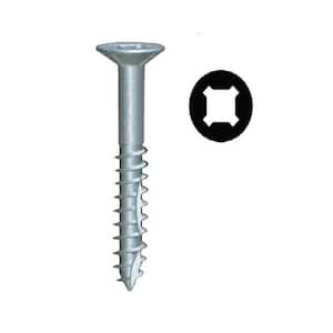 #8 x 1-1/4 in. Zinc Phillips Square Drive Flat-Head Coarse Thread with Nibs Self-Tapping Double Auger (1000-Pack)