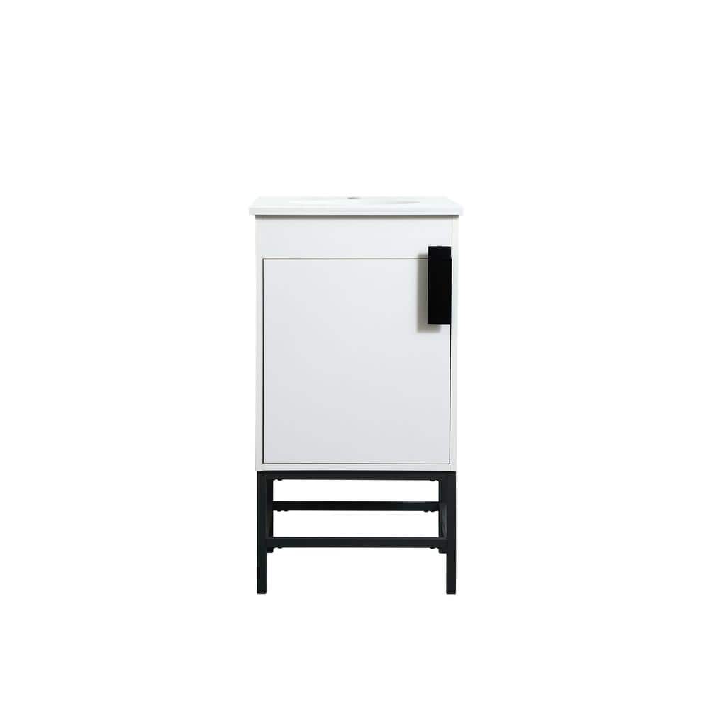 Timeless Home 19 in. W x 18 in. D x 33.5 in. H Bath Vanity in White with Iv