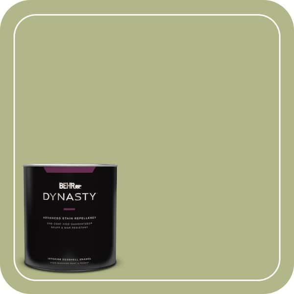 BEHR DYNASTY 1 qt. #PPU10-07 Lima Green One-Coat Hide Eggshell Enamel Interior Stain-Blocking Paint and Primer