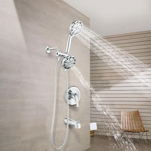 Single Handle 7-Spray Tub and Shower Faucet with Hand Shower Wall in Chrome (Valve Included)