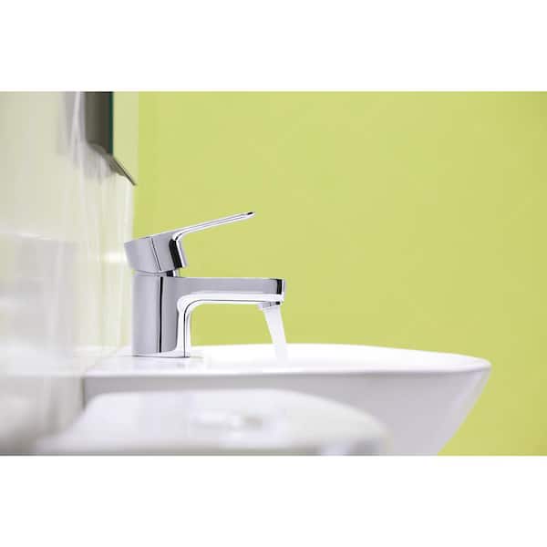 July Single Hole Single Handle Low Arc Bathroom Faucet in Polished Chrome