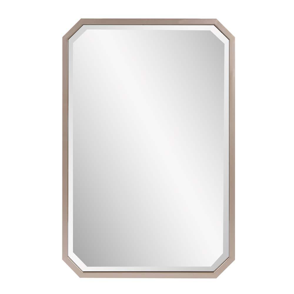 Elongated Octagonal Champagne Silver Wall Mirror 22.5"x34"