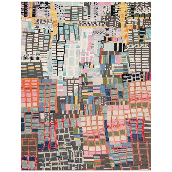Aspen 10 ft. x 14 ft. Ivory/Black Abstract Area Rug