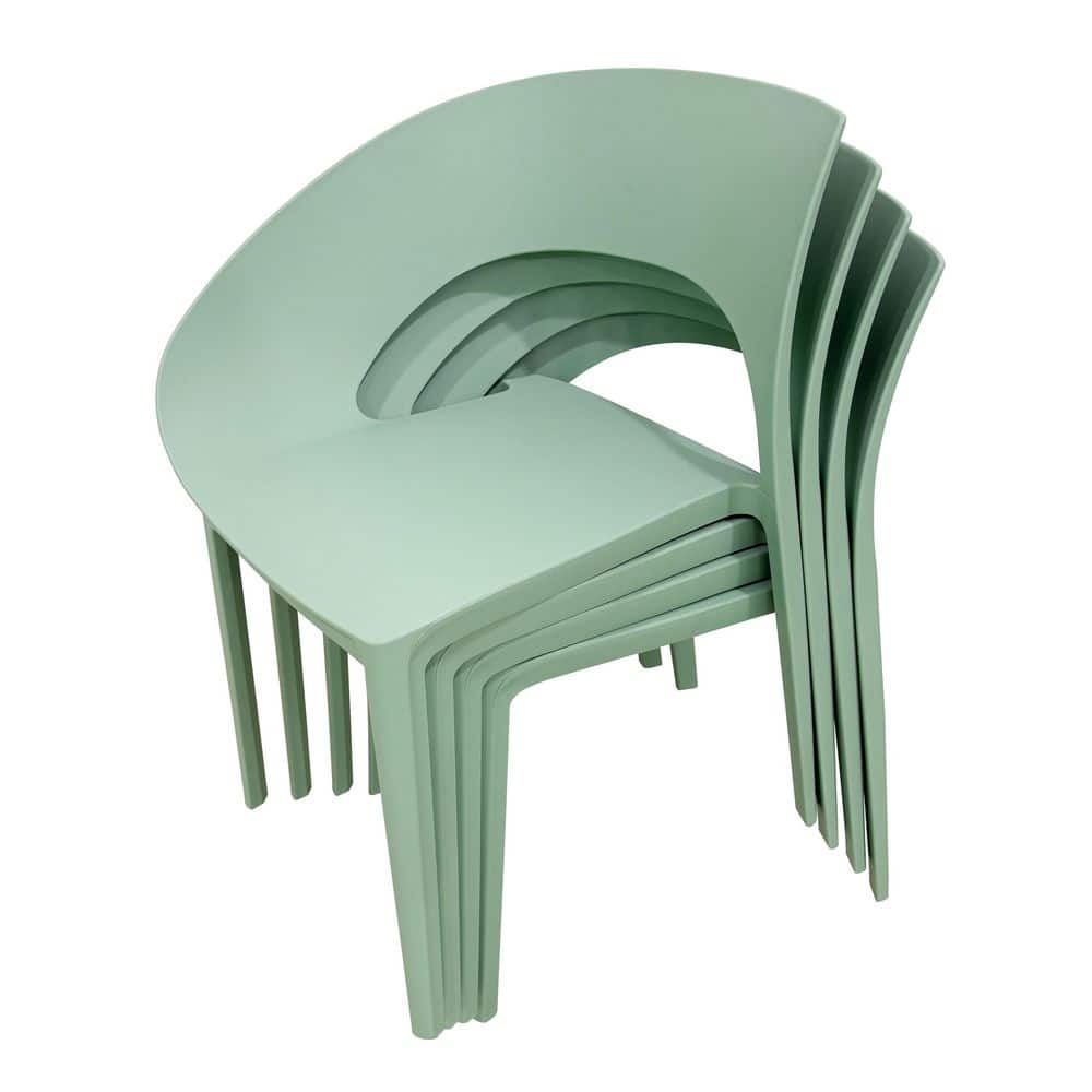Modern Outdoor Polypropylene Stackable Chair-One-Piece Ergonomic