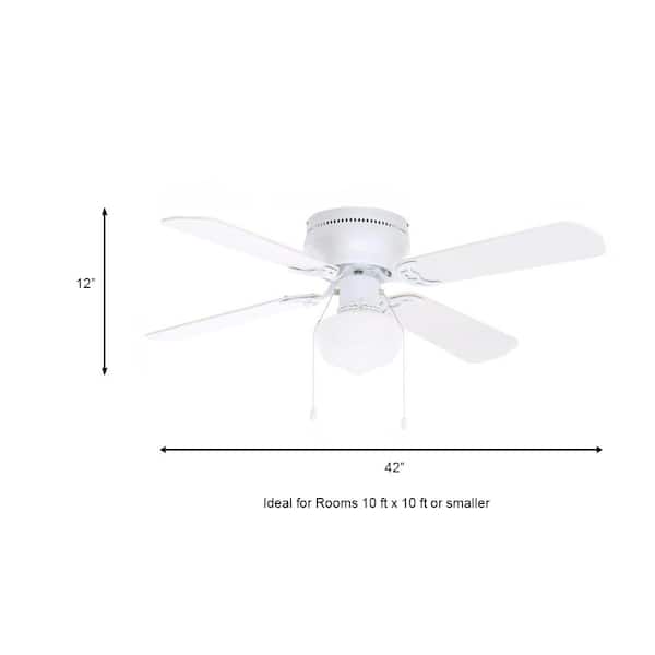 Littleton 42 In Led Indoor White Ceiling Fan With Light Kit Ub42s Wh Sh - Littleton 42 In Led Indoor White Ceiling Fan With Light