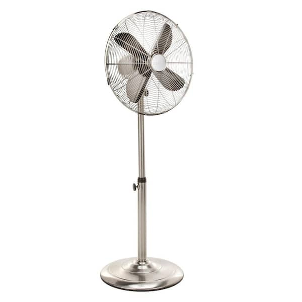 Deco Breeze Adjustable-Height 48 in. Pedestal Fan in Steel Finish