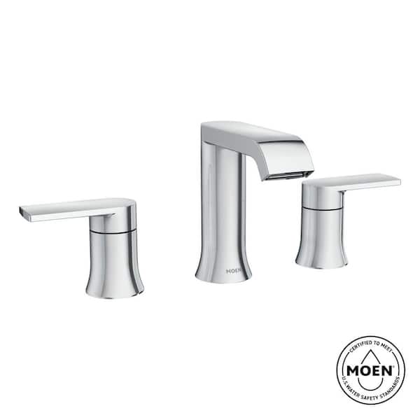 Genta 8 in. Widespread Double Handle Bathroom Faucet in Chrome(Valve Included)