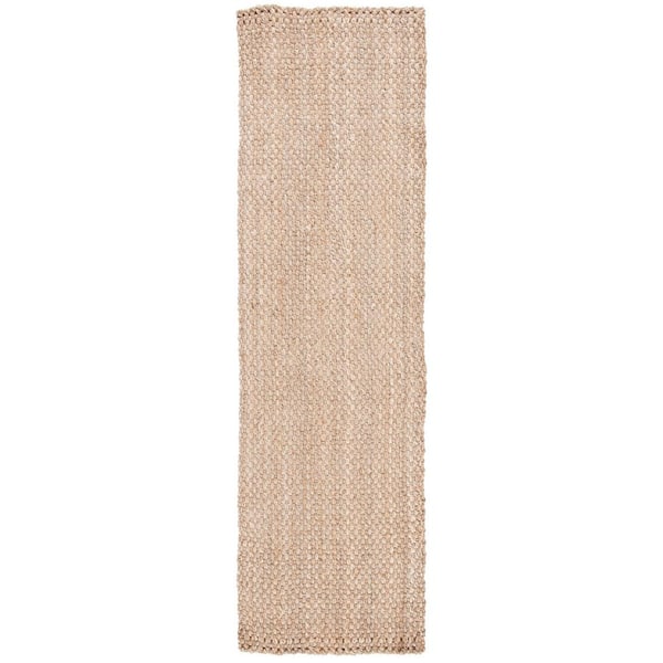 SAFAVIEH Natural Fiber Beige 2 ft. x 10 ft. Woven Border Runner Rug