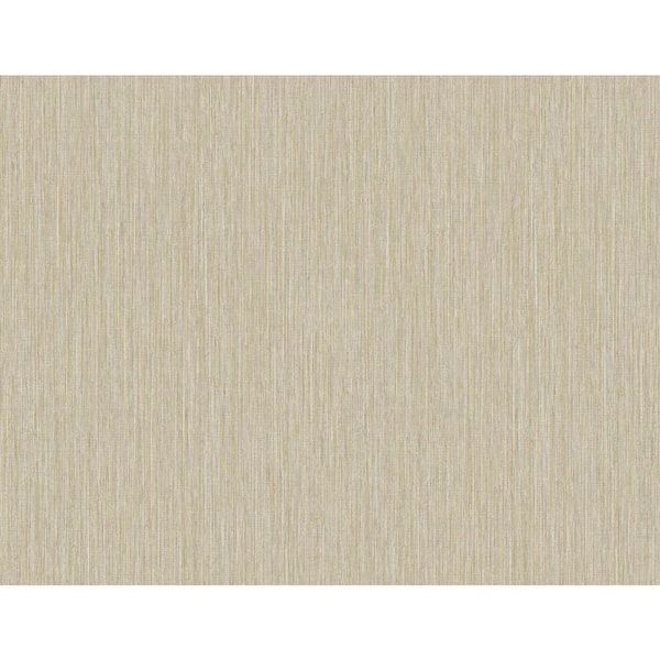 Seabrook Designs 60.75 sq. ft. Sandstone and Metallic Gold Vertical Stria Embossed Vinyl Un-Pasted Wallpaper Roll