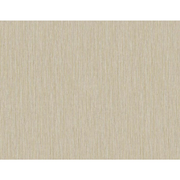 Seabrook Designs 60.75 sq. ft. Sandstone and Metallic Gold Vertical Stria Embossed Vinyl Un-Pasted Wallpaper Roll