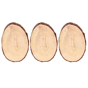 Project Craft DIY Natural Round Wood Slice with Raw Edges for Craft Painting and Decor (3-Pack)