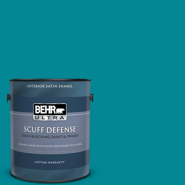 BEHR ULTRA 1 gal. Home Decorators Collection #HDC-SM16-06 Blue Slushie Extra Durable Satin Enamel Interior Paint & Primer