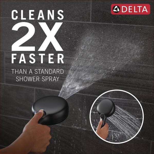 Delta ProClean Matte Black Shower Head With Handheld - 6 Spray Settings High Pressure