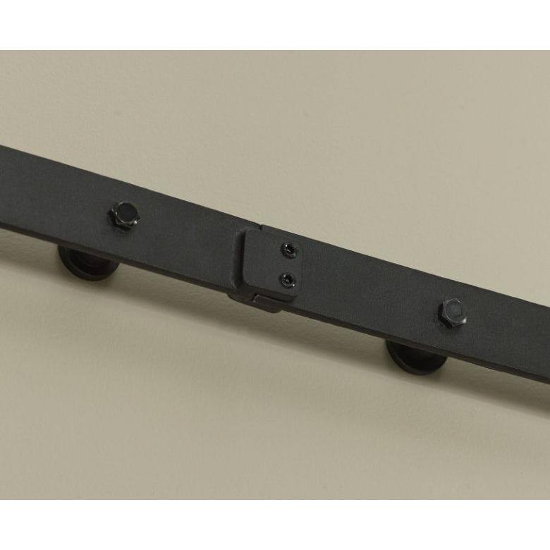 Millbrooke White PVC Chevron Barn Door Kit with Black Hardware