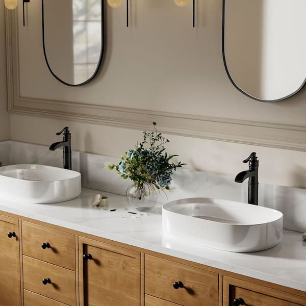 Single Hole Single Handle Bathroom Vessel Sink Faucet in Oil Rubbed Bronze