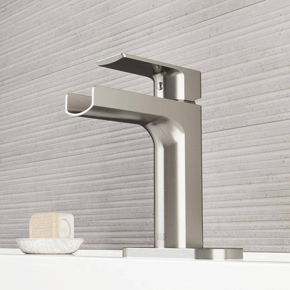 Brushed Nickel Modern Bathroom Faucet Deck Plate