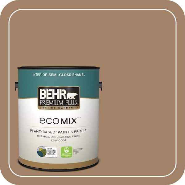 1 gal. #280F-5 New Chestnut Semi-Gloss Enamel EcoMix Plant-Based Interior Paint & Primer