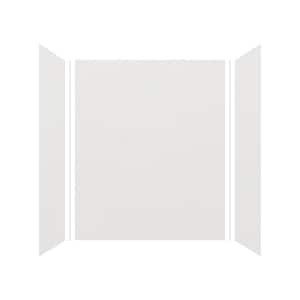 Expressions 36 in. x 60 in. x 72 in. 3-Piece Easy Up Adhesive Alcove Shower Wall Surround in Grey