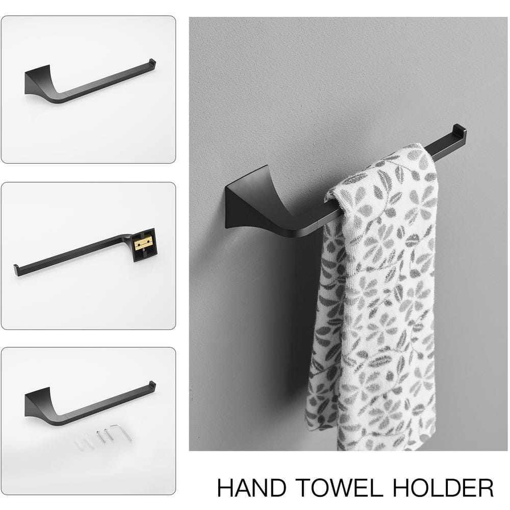 Matte Black Metal 4-Piece Bathroom Hardware Set
