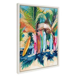 Bright Colorful Surfing by Rachel Christopoulos, 1-Piece Framed Canvas Beach Art Print, 18 in. x 24 in.