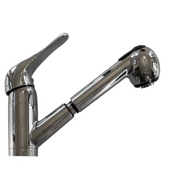 KF4600 Fixed non-swivel 5 in. High Chrome Finish Single Handle Pull Out Sprayer Kitchen Faucet