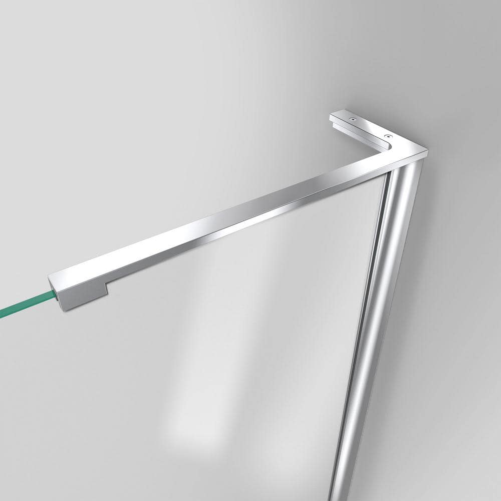 Unidoor-LS 43" Black Frameless Swing Shower Door with ClearMax Glass