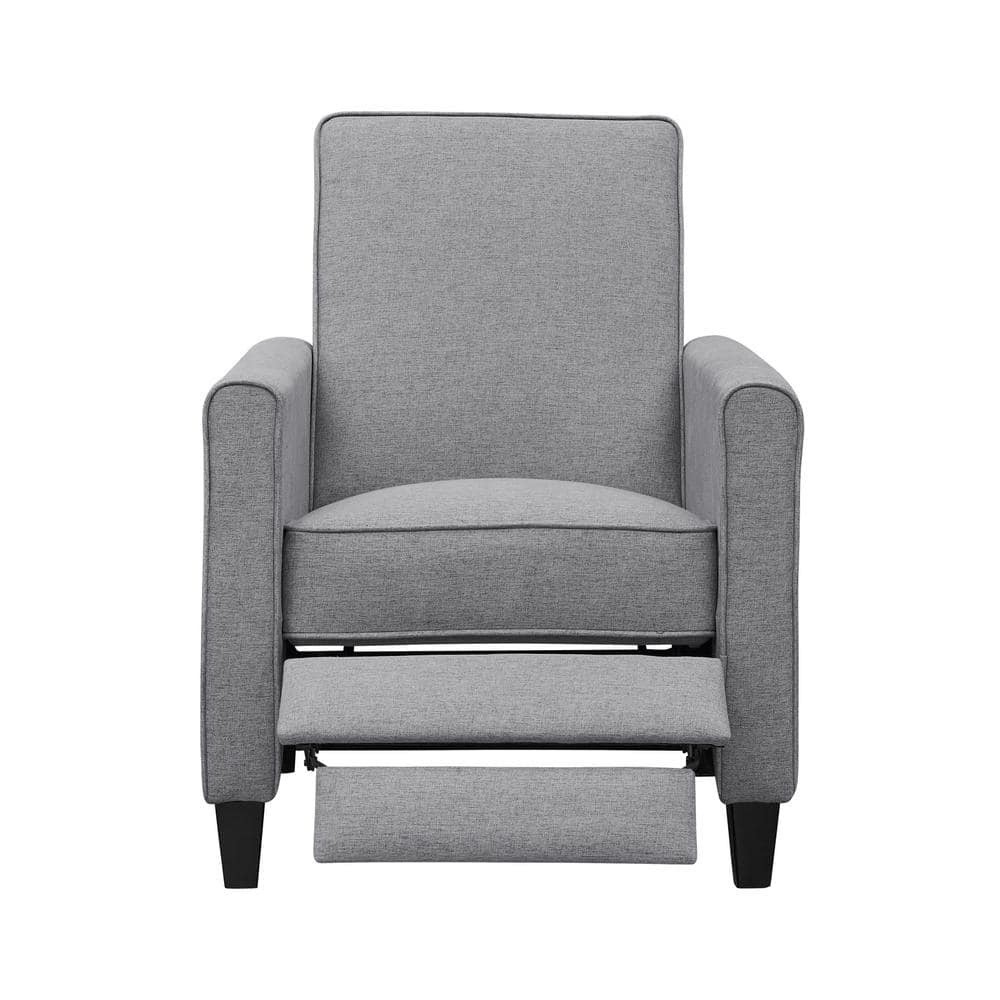 HOMESTOCK Gray, Push Back Recliner Chairs, Breathable Linen Recliner