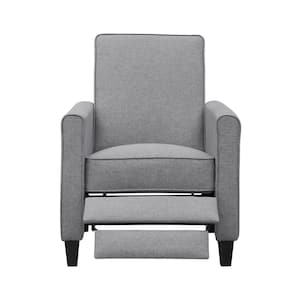 Gray, Push Back Recliner Chairs, Breathable Linen Recliner with Adjustable Footrest, Small Recliners