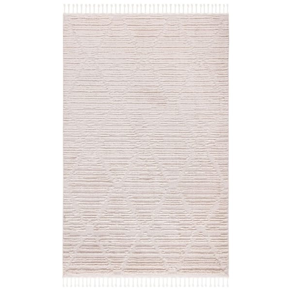 SAFAVIEH Marrakesh Beige 4 ft. x 6 ft. Diamond High-Low Area Rug