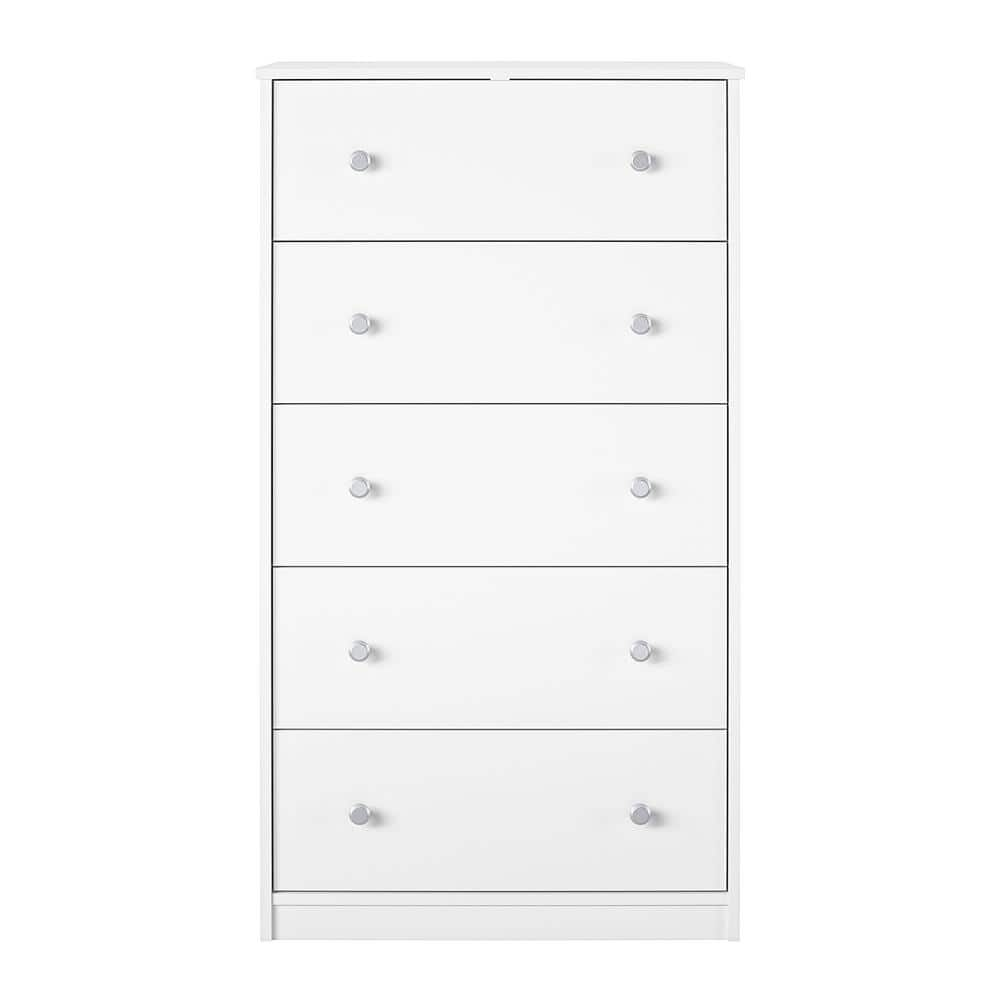 Ellwyn, White, 27.72 in. W, Tall 5-Drawer Dresser -  Ameriwood Home, DT23017