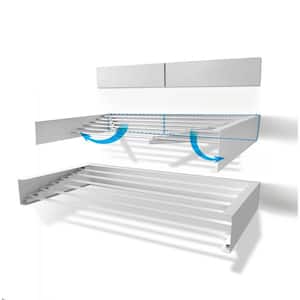 40 in. Indoor/Outdoor White Retractable Wall Mount Drying Rack