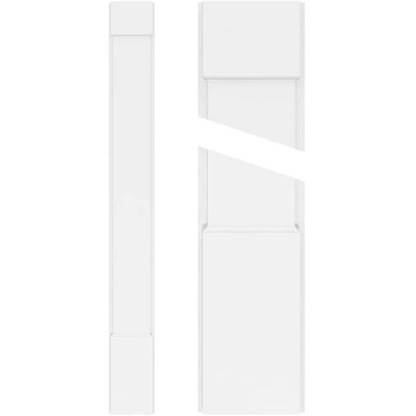 Ekena Millwork 2 in. x 9 in. x 90 in. Smooth PVC Pilaster Moulding with Standard Capital and Base (Pair)