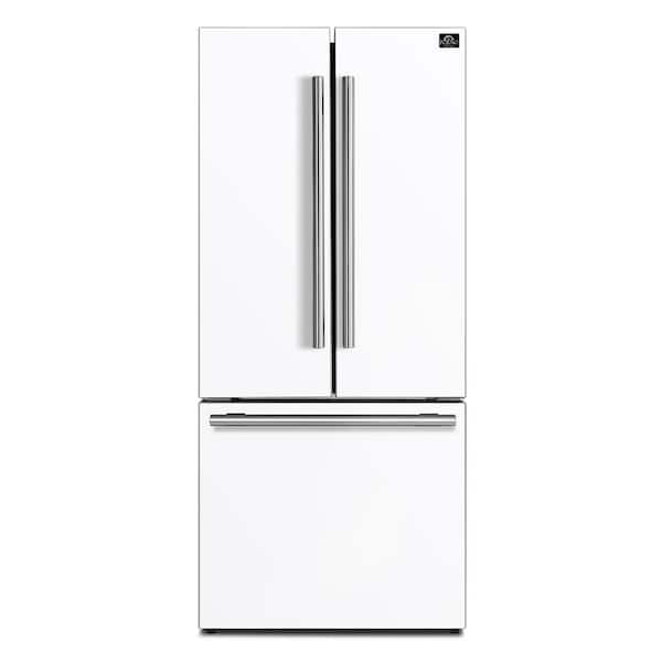 Forno Espresso Gallipoli 30 in. French Door White Refrigerator, 17.5 cu. ft. Capacity with Ice Maker