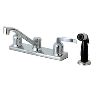 Centurion 2-Handle Standard Kitchen Faucet and Sprayer in Polished Chrome