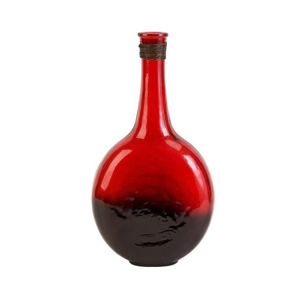 Filament Design Lenor 14 in. Glass Decorative Vase in Red